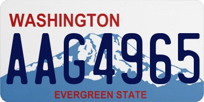 WA license plate AAG4965