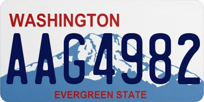 WA license plate AAG4982