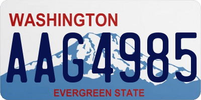 WA license plate AAG4985