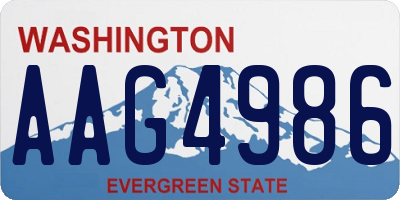WA license plate AAG4986