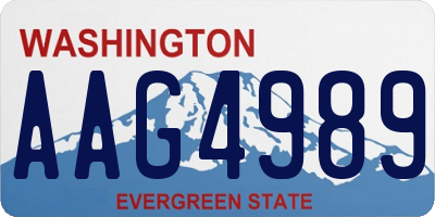 WA license plate AAG4989