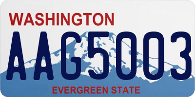 WA license plate AAG5003