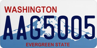 WA license plate AAG5005