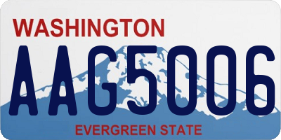 WA license plate AAG5006