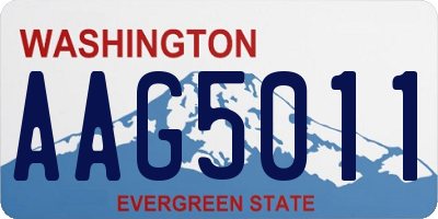 WA license plate AAG5011