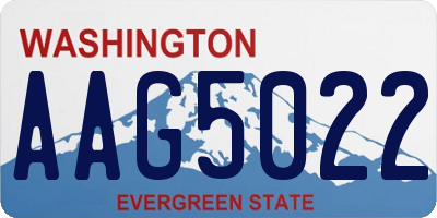 WA license plate AAG5022