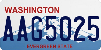WA license plate AAG5025