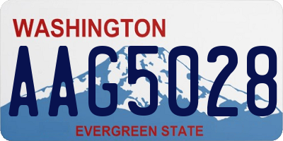 WA license plate AAG5028