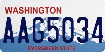 WA license plate AAG5034