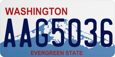 WA license plate AAG5036
