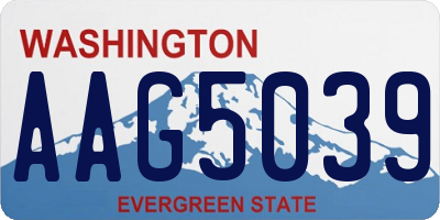 WA license plate AAG5039