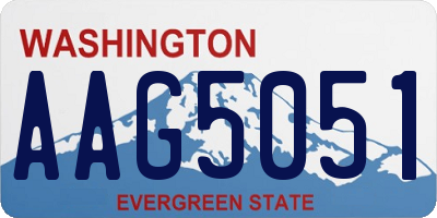 WA license plate AAG5051