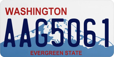WA license plate AAG5061