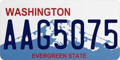 WA license plate AAG5075