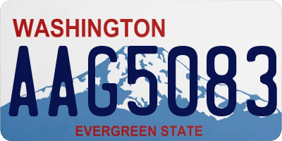 WA license plate AAG5083