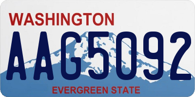 WA license plate AAG5092