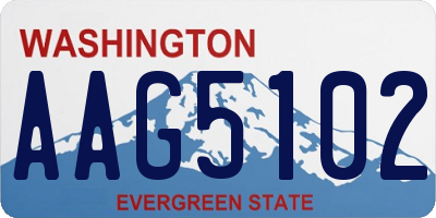 WA license plate AAG5102