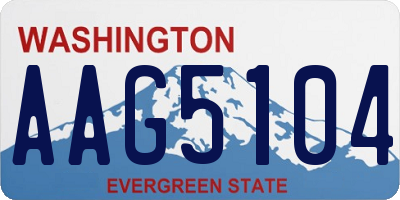 WA license plate AAG5104