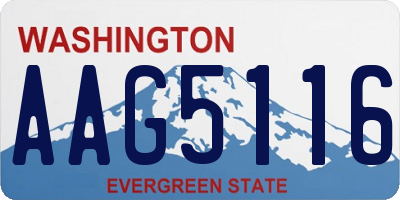 WA license plate AAG5116