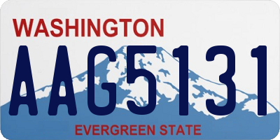 WA license plate AAG5131