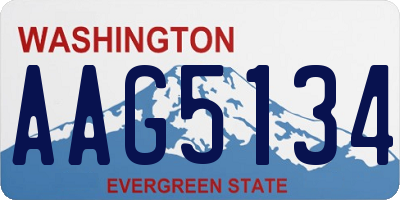 WA license plate AAG5134