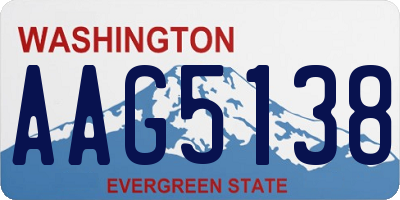 WA license plate AAG5138