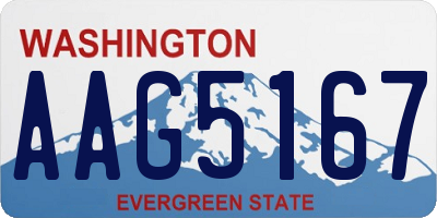WA license plate AAG5167