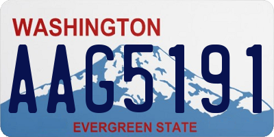 WA license plate AAG5191