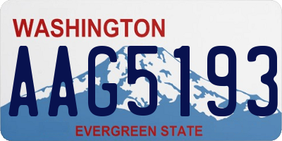 WA license plate AAG5193