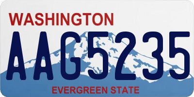 WA license plate AAG5235
