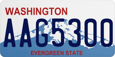 WA license plate AAG5300