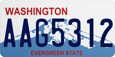 WA license plate AAG5312