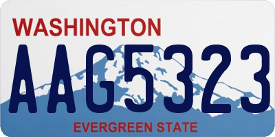 WA license plate AAG5323