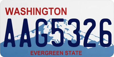 WA license plate AAG5326