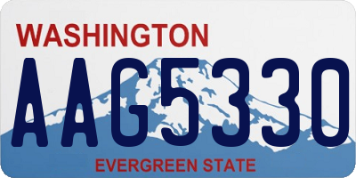 WA license plate AAG5330
