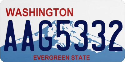 WA license plate AAG5332
