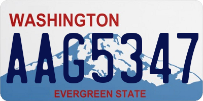WA license plate AAG5347