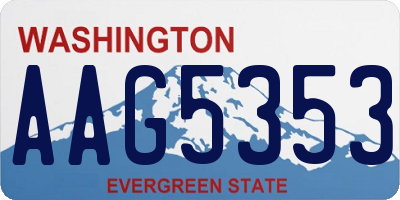 WA license plate AAG5353