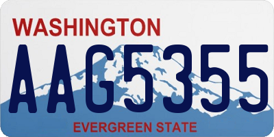 WA license plate AAG5355
