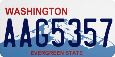 WA license plate AAG5357