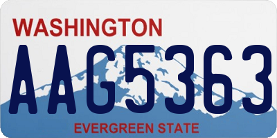 WA license plate AAG5363