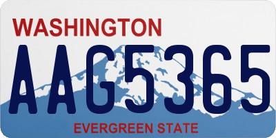 WA license plate AAG5365