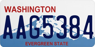 WA license plate AAG5384