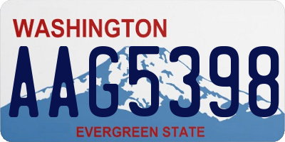 WA license plate AAG5398