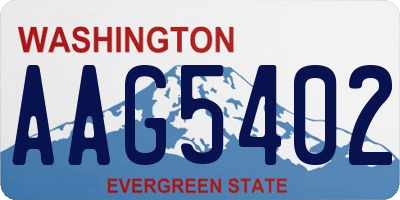 WA license plate AAG5402