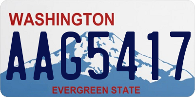 WA license plate AAG5417