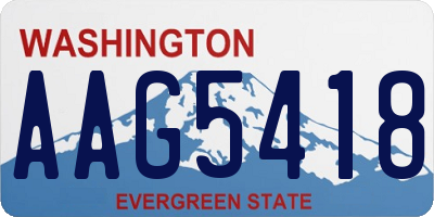 WA license plate AAG5418