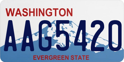 WA license plate AAG5420