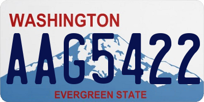 WA license plate AAG5422