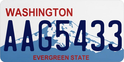 WA license plate AAG5433